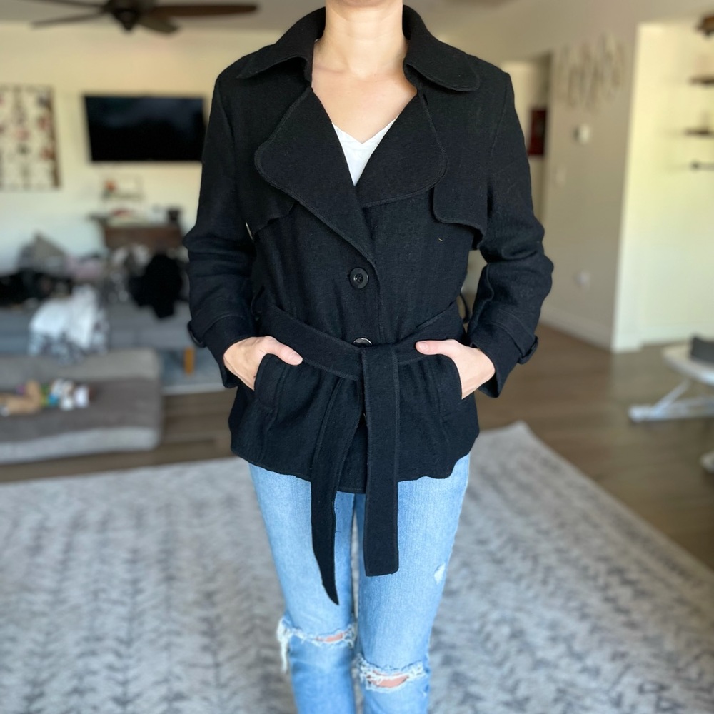 Sandro Paris Wool Belted Pea Coat - Picture 3 of 10